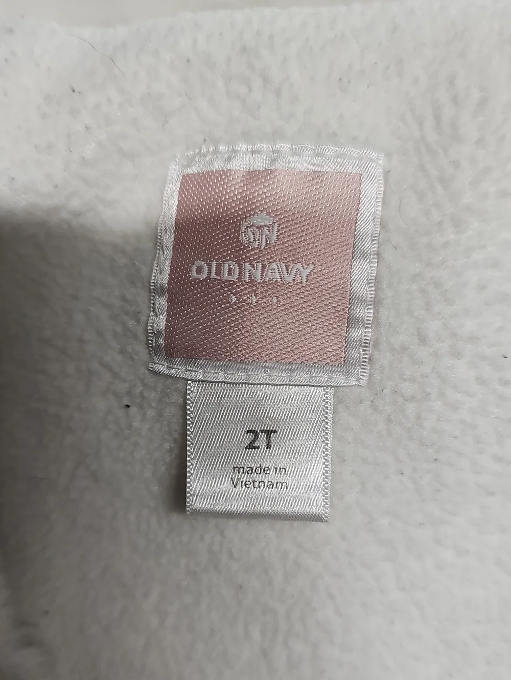Old Navy Kids White Puffer Vest with Pastel Chevron Detail
